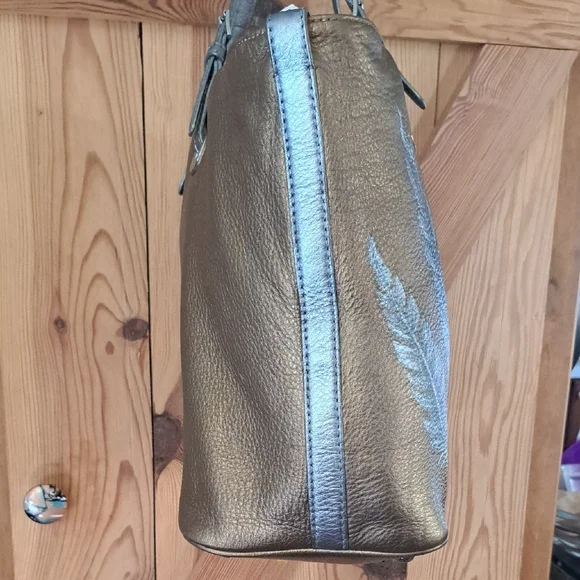 Hand Painted Women's Tote Bag Satchel Eagle & Floral Artwork Purse Shoulder Bag - Picture 9 of 16